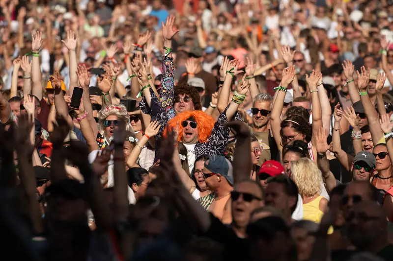 Crowd with hands in the air