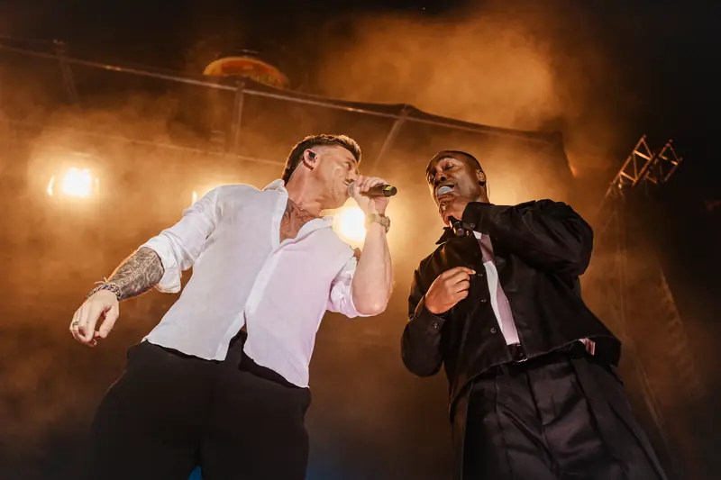 Two artists on stage